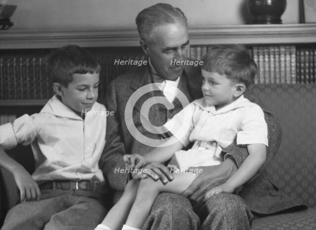 Twichell Mr., and sons, portrait photograph, 1925 Nov. 19. Creator: Arnold Genthe.