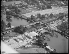 Twickenham Bridge under construction, Twickenham, London, c1930s. Creator: Arthur William Hobart