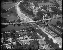 Twickenham Bridge under construction, Twickenham, Richmond Upon Thames, Greater London, c1930s. Creator: Arthur William Hobart