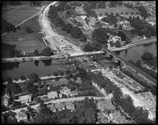 Twickenham Bridge under construction, Twickenham, Richmond Upon Thames, Greater London, c1930s. Creator: Arthur William Hobart