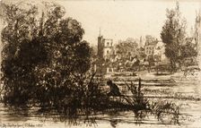 Twickenham Church, 1865. Creator: Francis Seymour Haden