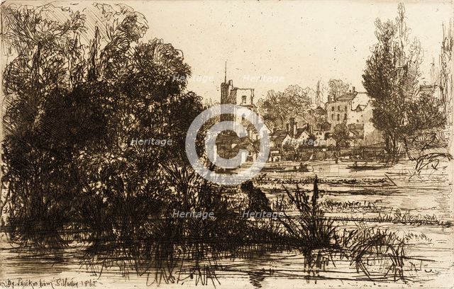 Twickenham Church, 1865. Creator: Francis Seymour Haden.