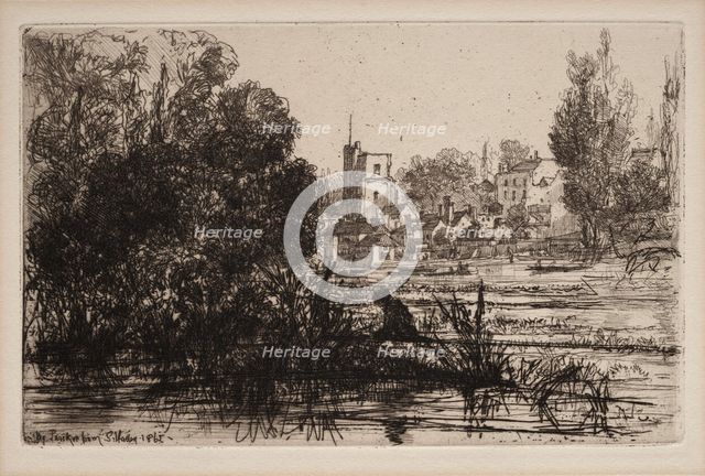 Twickenham Church, 1865. Creator: Francis Seymour Haden (British, 1818-1910).
