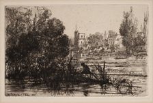 Twickenham Church, 1865. Creator: Francis Seymour Haden (British, 1818-1910)