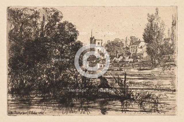 Twickenham Church, 1865. Creator: Francis Seymour Haden (British, 1818-1910).