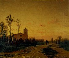 Twilight Landscape by Modest Urgell