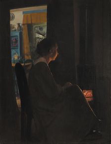 Twilight. The Artist's Wife, 1898. Creator: Laurits Andersen Ring