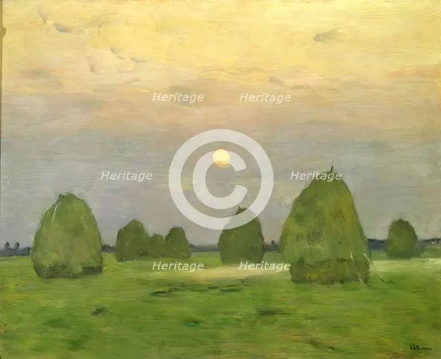 'Twilight, The Haystacks', 1899.  Artist: Isaak Levitan