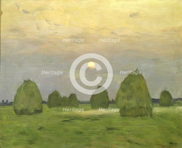 'Twilight, The Haystacks', 1899.  Artist: Isaak Levitan
