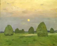Twilight, The Haystacks 1899. Artist: Isaak Levitan