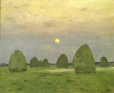 Twilight, The Haystacks 1899. Artist: Isaak Levitan