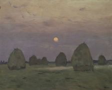 Twilight. The haystacks, 1899. Artist: Levitan, Isaak Ilyich (1860-1900)