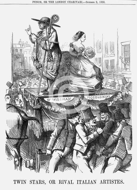 'Twin Stars, or Rival Italian Artistes', 1858. Creator: Unknown.
