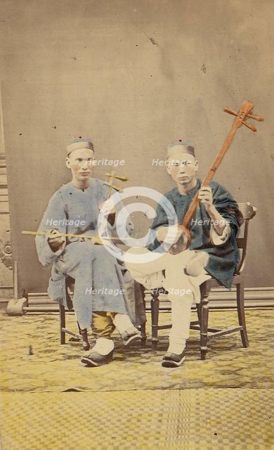 Two Musicians, 1870s. Creator: Unknown.