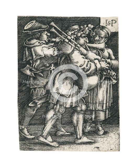 Two musicians and a woman. Creator: Beham, Hans Sebald (1500-1550).