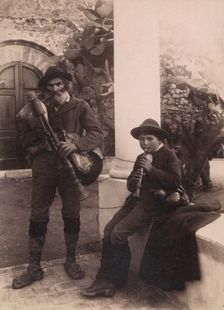 Two musicians, probably Taormina, Sicily, c1890s. Creator: Count Wilhelm von Gloeden