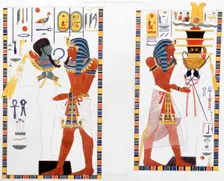 Two murals from the tombs of the Kings of Thebes, discovered by G Belzoni, 1820-1822. Creator: Charles Joseph Hullmandel