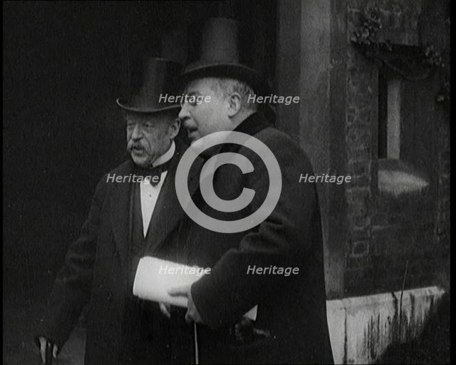 Two Male Diplomats Talking on Their Way Into St James's Palace, London, for a Meeting of the...,1920 Creator: British Pathe Ltd.