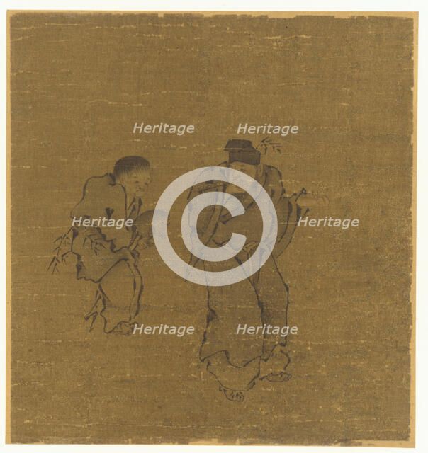 Two Male Figures With a Toad, Ming or Qing dynasty, 17th century. Creator: Unknown.