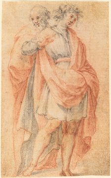 Two Male Figures: A Youth and an Old Man. Creator: Unknown