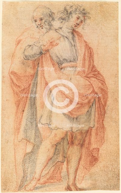 Two Male Figures: A Youth and an Old Man. Creator: Unknown.