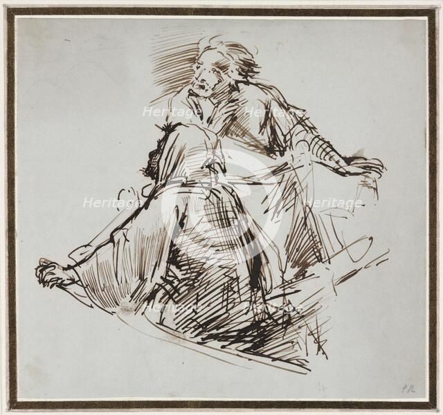 Two Male Figures, c. 1829. Creator: George Richmond (British, 1809-1896).