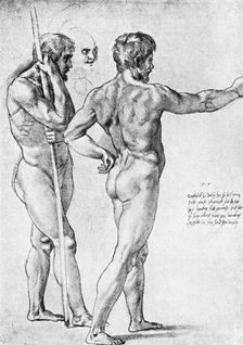 Two male nude studies, 1515, (1912).Artist: Raphael
