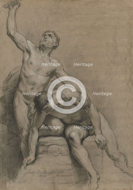 Two Male Nudes, 1710. Creator: Louis de Boullogne (French, 1654-1733).