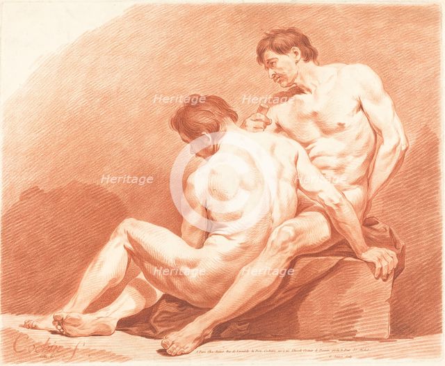 Two Male Nudes, c. 1774. Creator: Jean Francois Janinet.