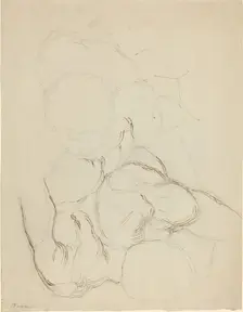 Two Male Nudes seen from Above. Creator: John Flaxman