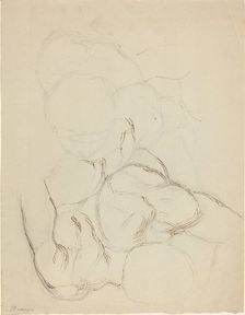 Two Male Nudes seen from Above. Creator: John Flaxman
