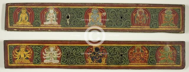 Two manuscript covers from the Five Protectors (Pancharaksha), 15th century. Creator: Unknown.