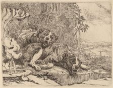 Two Mastiffs beside a Fountain, probably c. 1640/1642. Creator: Jan Fyt