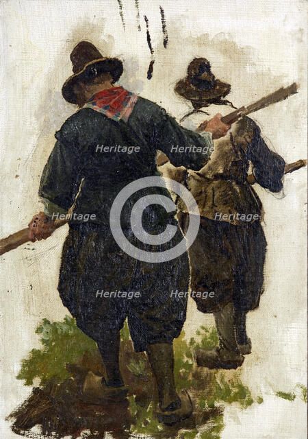 Two Marken bargemen,  c1873. Creator: Petrus van der Velden.