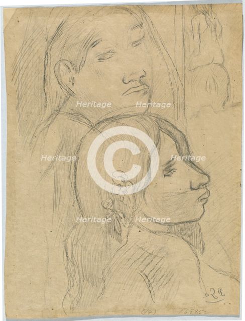 Two Marquesans [verso], c. 1902. Creator: Paul Gauguin.