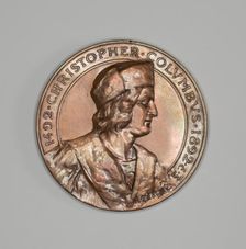 Two Medals Depicting Columbus, 1892. Creator: Unknown