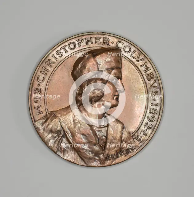 Two Medals Depicting Columbus, 1892. Creator: Unknown.