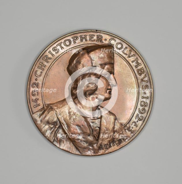 Two Medals Depicting Columbus, 1892. Creator: Unknown.