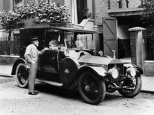 Two men with a 1913 Napier, c1913