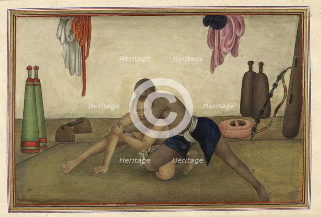 Two men wrestling, 1825. Creator: Anon.