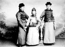 Two men and a woman of Asian appearance, 1880. Creator: Nikolai Nikolaevich Petrov