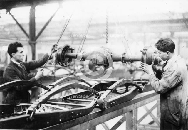 Two men at work on the production line, Cubitt factory, c1920-c1921. Artist: Unknown