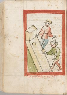Two men bowling. From Der Renner by Hugo von Trimberg, 1411-1413