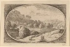 Two Men Carrying Staffs. Creator: Herman van Swanevelt