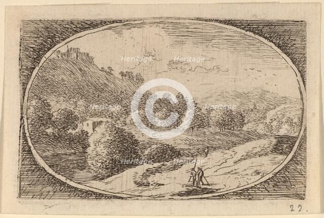 Two Men Carrying Staffs. Creator: Herman van Swanevelt.