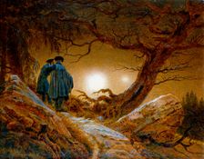 Two Men Contemplating the Moon c1825-1830. Artist: Caspar David Friedrich