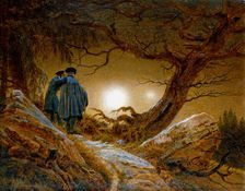Two Men Contemplating the Moon c1825-1830. Artist: Caspar David Friedrich