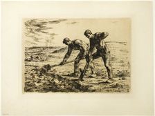 Two Men Digging, 1855–56. Creator: Jean Francois Millet