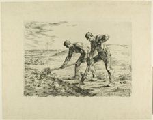 Two Men Digging, 1855–56. Creator: Jean Francois Millet