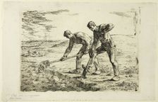 Two Men Digging, 1855–56. Creator: Jean Francois Millet